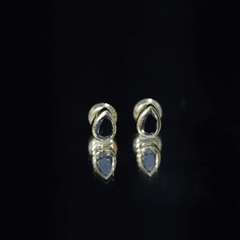 Pear Shaped 1.5 Carat Lab Grown Black Diamond Stud Earrings for Women