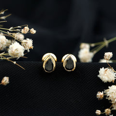 Pear Shaped 1.5 Carat Lab Grown Black Diamond Stud Earrings for Women