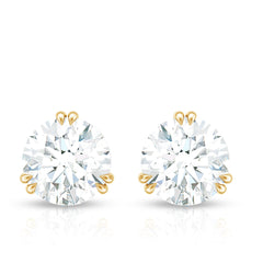 2.73 Carat Round Shape Moissanite Solitaire Stud Earrings