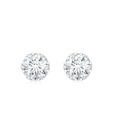 Designer 1 Carat Moissanite Stud Earrings with Screw Back