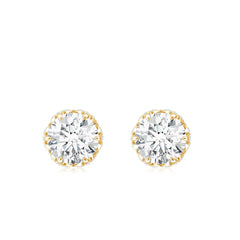Designer 1 Carat Moissanite Stud Earrings with Screw Back