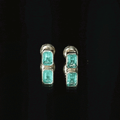 Natural Emerald Cut 4X6 MM Emerald Stud Earrings