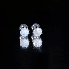 6 MM Decorative Set Moonstone Solitaire Stud Earrings