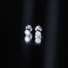 Certified Moissanite Solitaire Stud Earrings in Bezel Setting