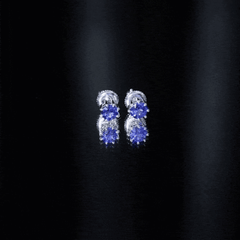 Natural 1.9 Carat Blue Sapphire Solitaire Stud Earrings