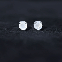0.74 Carat Moonstone Solitaire Stud Earrings for Women