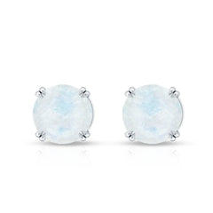 0.74 Carat Moonstone Solitaire Stud Earrings for Women
