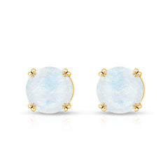0.74 Carat Moonstone Solitaire Stud Earrings for Women
