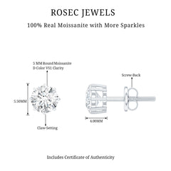 Certified 1 Carat Moissanite Studs