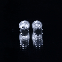 Solitaire 5MM Lab Created Black Diamond Stud Earrings