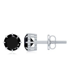 Solitaire 5MM Lab Created Black Diamond Stud Earrings