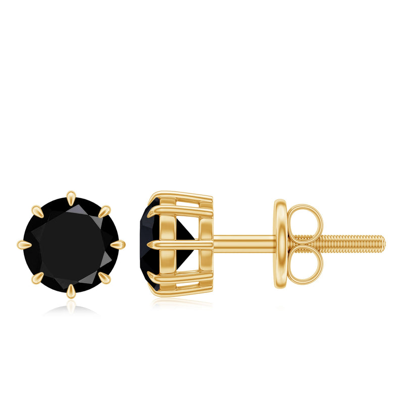 Solitaire 5MM Lab Created Black Diamond Stud Earrings