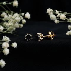 Solitaire 5MM Lab Created Black Diamond Stud Earrings