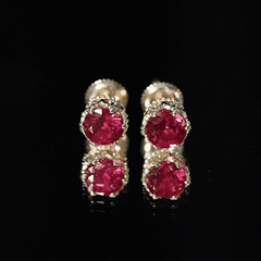 2.7 Carat Lab Created Ruby Solitaire Stud Earrings