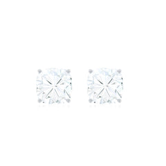 Certified 6 Carat Cushion Cut Moissanite Stud Earrings