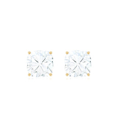 Certified 6 Carat Cushion Cut Moissanite Stud Earrings