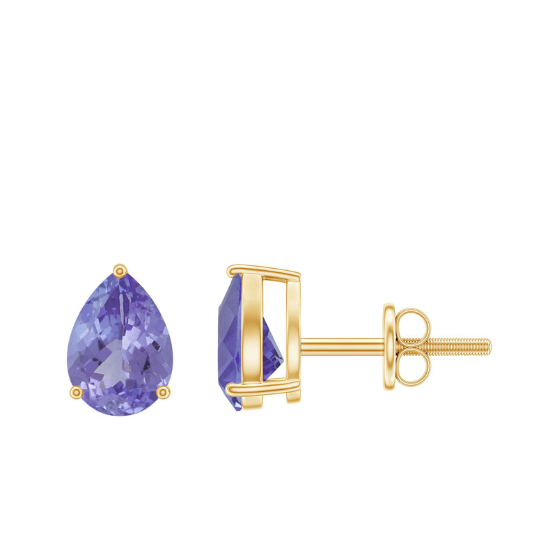 Natural 1.6 Carat Pear Shape Tanzanite Studs
