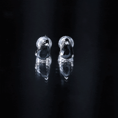 2 Carat Pear Shape Black Onyx Solitaire Stud Earrings