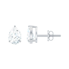 Solitaire Pear Cut Moissanite Stud Earrings