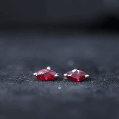 1.5 Carat Marquise Cut Lab Grown Ruby Stud Earrings