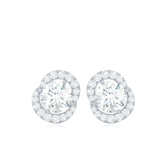 Certified Moissanite Everyday Stud Earrings with Screw Back