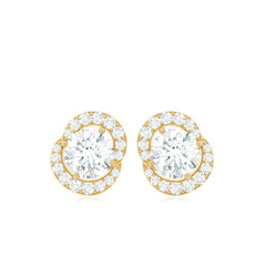 Certified Moissanite Everyday Stud Earrings with Screw Back