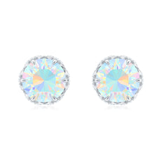 Designer Ethiopian Opal Stud Earrings with Diamond