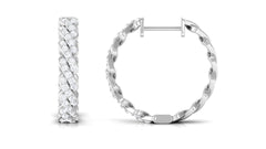 Natural Diamond Twisted Hoop Earrings with Certificate