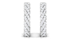 Natural Diamond Twisted Hoop Earrings with Certificate