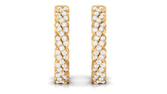 Natural Diamond Twisted Hoop Earrings with Certificate