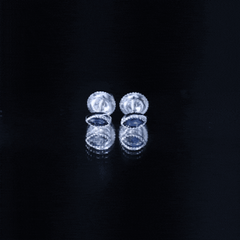 Natural 0.3 Carat Marquise Cut Blue Sapphire Earrings in Silver