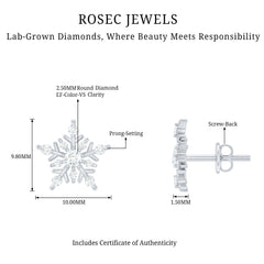Lab Grown Diamond Icy Snowflake Earrings