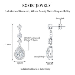 Certified Lab Grown Diamond Dangling Earrings