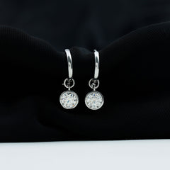 Bezel Set Lab Grown Diamond Drop Earrings for Women