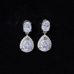 Dangling Lab Grown Diamond Bridal Earrings