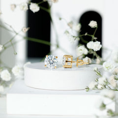 Prong Set Lab Created Diamond Solitaire Stud Earrings
