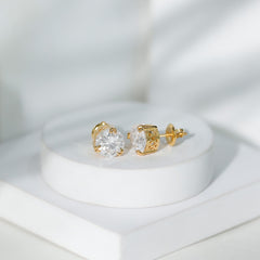 Certified 8mm Round Diamond Studs with Screw Back