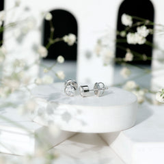 Bezel Set Lab Grown Diamond Solitaire Stud Earrings