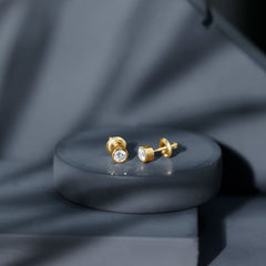 Bezel Set Lab Grown Diamond Solitaire Stud Earrings