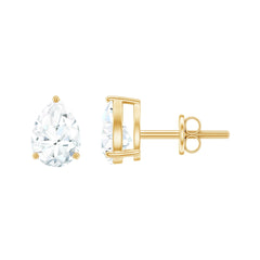 Certified 2 Carat Diamond Teardrop Earrings With Screw Back