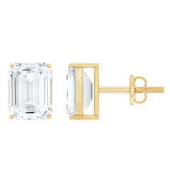 Emerald Cut Lab Created Diamond Stud Earrings