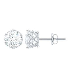 Certified Lab Created Diamond Crown Earrings for Women