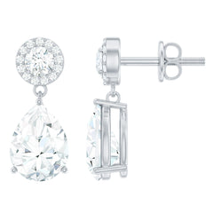 Certified Lab Grown Diamond Dangling Bridal Earrings