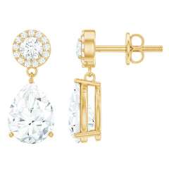 Certified Lab Grown Diamond Dangling Bridal Earrings