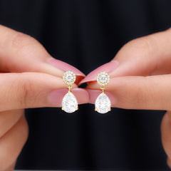 Certified Lab Grown Diamond Dangling Bridal Earrings