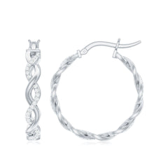 Certified Lab Created Diamond Hoops for Women