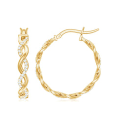 Certified Lab Created Diamond Hoops for Women