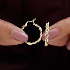 Certified Lab Created Diamond Hoops for Women