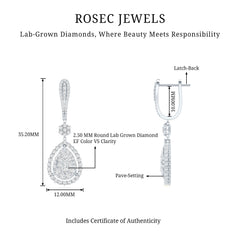 Lab Grown Diamond Bridal Drop Earrings