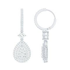 Certified Lab Created Diamond Wedding Earrings For Bride